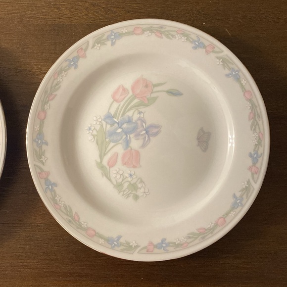 (2) Illusions By Excel Center Stage 7” Bread & Butter Plates w/ Silver Trim - Picture 2 of 5